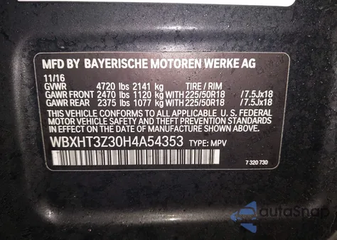 2017 BMW X1 xDrive28I z USA, uszkodzony, nr VIN WBXHT3Z30H4A54353